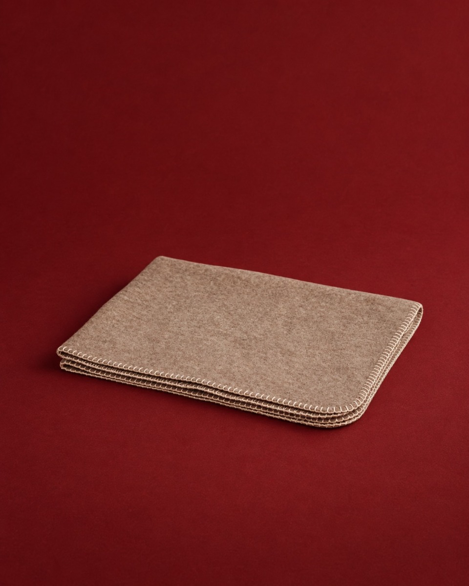 Babydeken merinowol camel melange