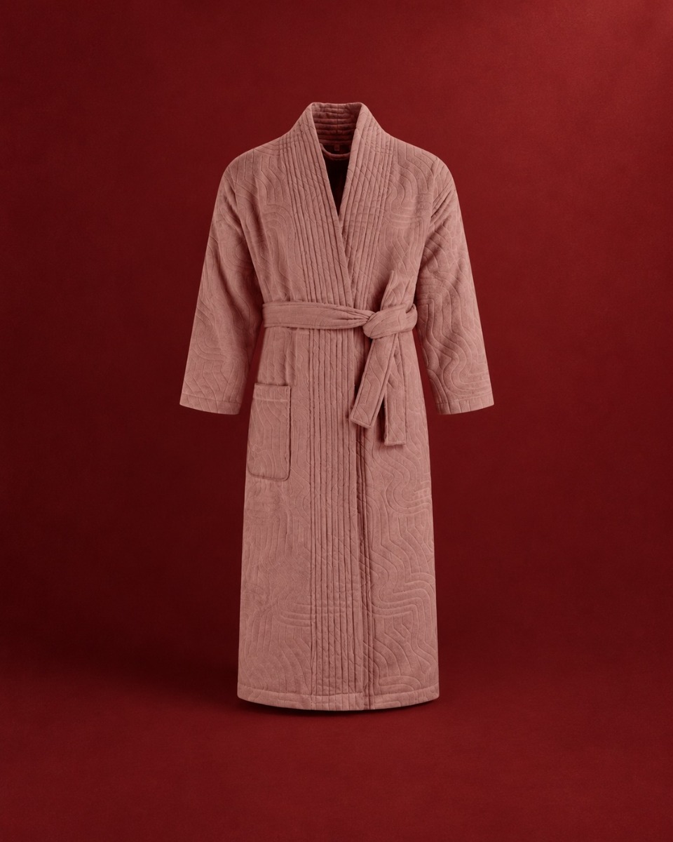 Badjas velours blush rose